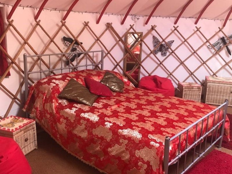 Our huge unique wooden yurt provides a beautiful calming relaxing space.